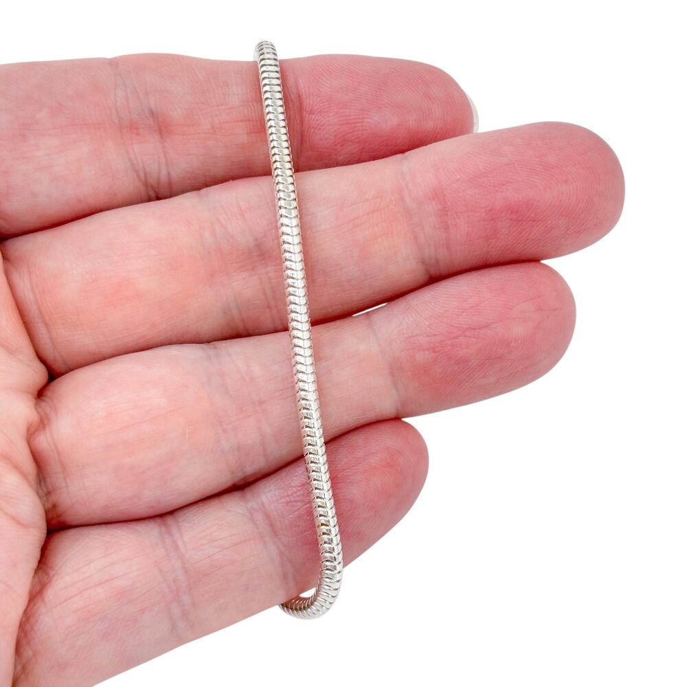 Snake Chain Bracelet | Vintage Sterling Silver 925 | Lobster Clasp | 7.5"